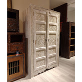 Indian Hand Carved Solid Wooden Cupboard Wardrobe D28